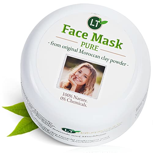LT-Naturprodukte Bio-Gesichtsmaske aus original marokkanischer Lavaerde / PUR | 150ml | vegan, chemie - und seifenfrei | Tonerde-Maske zur chemiefreien Gesichtsreinigung / für fettige Haut