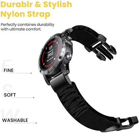 JDime 22 26 mm pletenica Nylon Quickfit Watch remen za Fenix ​​7 7x 6x 6 Fenix ​​5x 5 Plus 3 3HR 935 945