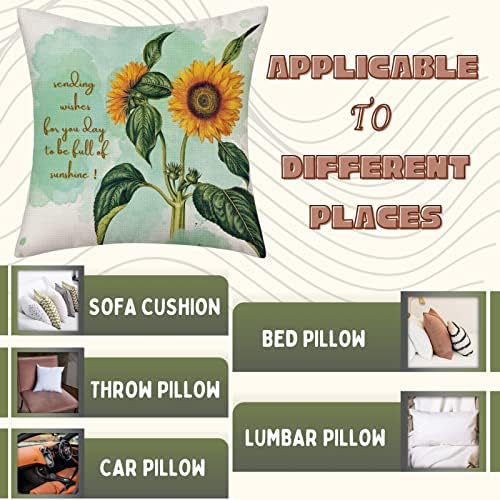 LFMU jastuk za suncokret 18 × 18inch set od 4 ljetnog ukrasnog jastuka za bacanje za dnevni boravak Couch Patio Decor na otvorenom